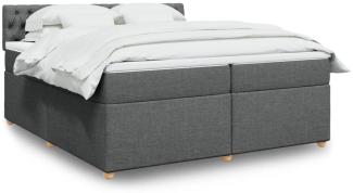 vidaXL Boxspringbett mit Matratze Dunkelgrau 200x200 cm Stoff 3289095