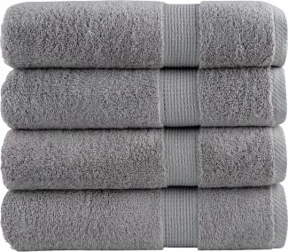 Premium-Duschtücher 4 Stk Grau 70x140cm 600 g/m² 100% Baumwolle 137309