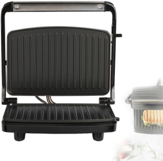 LIVOO Grill Elektro Tischgrill Elektrogrill Kontaktgrill Balkon DOC232G grau