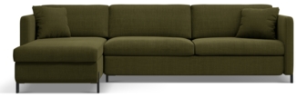 Micadoni Ecksofa Gloria 5-Sitzer Strukturierter Stoff Grün Links 205x160