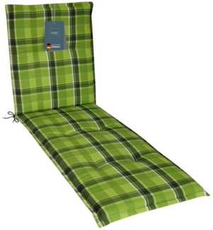 LILENO HOME Liegenauflage perfekt für Strandliege, Sonnenliege Auflage, Gartenliege Auflage, (1er Set), Polster Auflage für Rollliegen Karo Grün, Sitzpolster