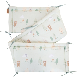 roba Nestchen 'Woodland Buddies' - Für Babybetten 60x120 bis 70x140 cm - Pastellgrün