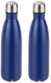 2 x Trinkflasche Edelstahl blau