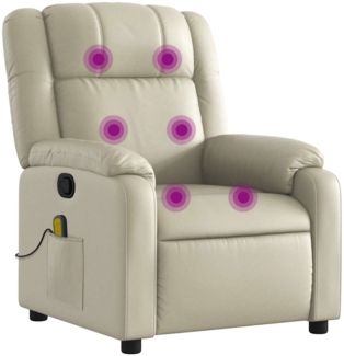 vidaXL Massagesessel mit Relaxfunktion, Kunstleder, Creme 3206189