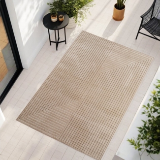 Teppium Teppich Skandinavischer 3D-Teppich, Rechteckig, Höhe: 5 mm, Indoor Outdoor Teppich Wetterfest 3D Optik Wohnzimmer Küchen Terrasse