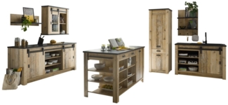 Furn. Design Küchenbuffet Stove (Küche in Used Wood, Schrank-Set 7-teilig) Soft-Close-Funktion