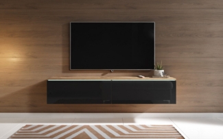 INOSIGN Lowboard LOWBOARD D, wahlweise mit oder ohne Beleuchtung, modernes TV-Board ohne Griffe, mit viel Stauraum,stehend und hängend