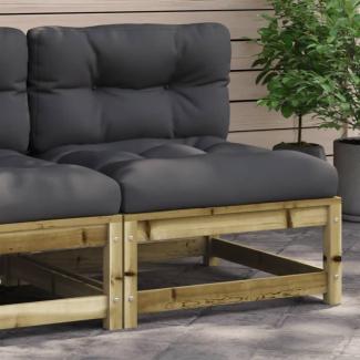 vidaXL Gartensofa ohne Armlehnen mit Kissen Kiefernholz Imprägniert 838084