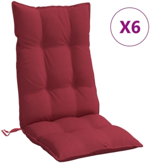 vidaXL Hochlehner-Auflagen 6 Stk. Weinrot Oxford-Gewebe 377631