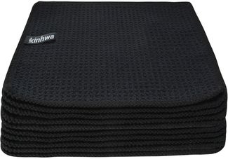 Schwarze Spültücher 20x20cm 10er Set Mikrofasertuch waschbar fusselfrei