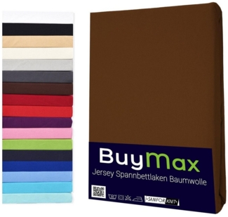 Buymax Spannbettlaken 2-er Set, Doppelpack, Bettlaken, Jersey 100% Baumwolle, Gummizug: rundum, (2 Stück), 90x200 100x200 140x200 160x200 180x200 cm, Matratzen bis 25 cm Höhe