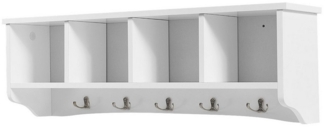COSTWAY Wandgarderobe, mit 4 Fächern, 5 Doppelhaken, wandmontiert, 72x15x23cm