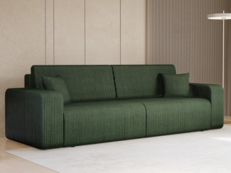 Compleo Schlafsofa Cordstoff LAGA, beweglicher Kissen, mit Bettkasten, Modern Wohnzimmer