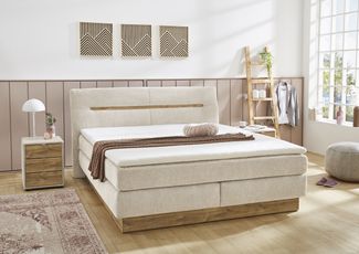 Jockenhöfer 'Nika' Boxspringbett, 180x200 cm, Chenille Beige