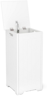 KOMFOTTEU Wäschekorb, Wäschebox Wäschetruhe mit Deckel, weiß