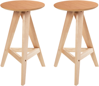 Set mit 2 Barhockern AROMA Holz Hellbraun