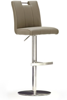 Barstuhl Casta II - Leder Cappuccino - Edelstahl