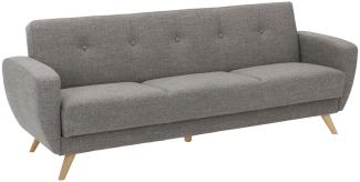 Sofa 3-Sitzer mit Bettfunktion Kaitlyn Bezug Flachgewebe Buche natur / grau 23198