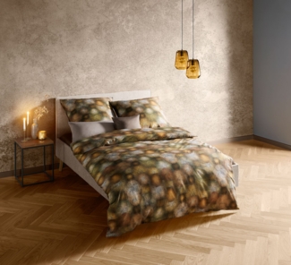 Fleuresse Mako-Satin Bettwäsche 135x200 Punkte Kugeln braun gold 114563-03