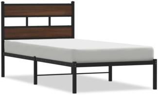 vidaXL Bettgestell ohne Matratze mit Kopfteil Braun Eiche 75x190 cm 4017141