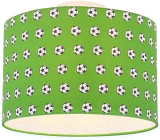 Deckenleuchte, Metall, Fußballdesign, grün, H 30 cm