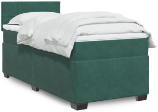 vidaXL Boxspringbett mit Matratze Dunkelgrün 100x200 cm Samt 3286237