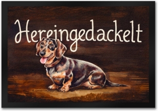 speecheese Fußmatte Hereingedackelt Fußmatte in 35x50 cm mit Dackel