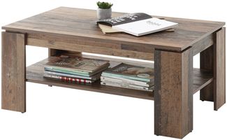 'Harrison' Couchtisch mit Schublade und Ablage, Old Style Optik, 100 x 44 x 60 cm