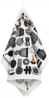 Marimekko Geschirrtuch Geschirrtuch Puutarhurin Parhaat White Black Orange