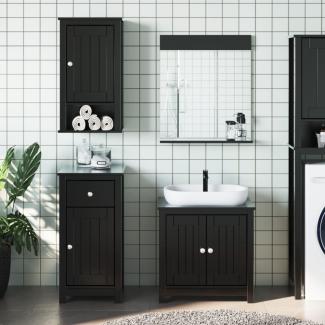 vidaXL 3-tlg. Badmöbel-Set BERG Schwarz Massivholz Kiefer 3206501