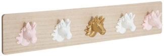 Kindergarderobe mit Einhörnern, 5 Haken