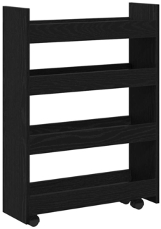 vidaXL Schmaler Aufbewahrungswagen Schwarz Eichen-Optik 869251