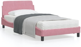 vidaXL Bettgestell mit Kopfteil "Dover" Rosa 100x200 cm Samt 373137