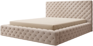 Eltap Bett Princce (Royal 20) 180x200 Metallrahmen, Gaslift, Box , Beige, 232 x 117 x 201 cm