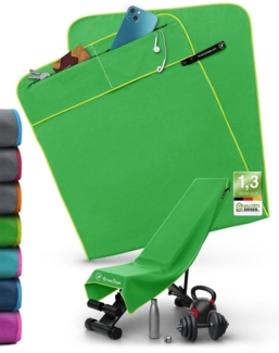 NirvanaShape Sporthandtuch Fitness-Handtuch mit Magnet-Clip, Mikrofaser Sporthandtuch, Microfaser, 2x Reißverschlusstaschen & Funktionaler Geräteüberzug, Ultra-Saugfähig