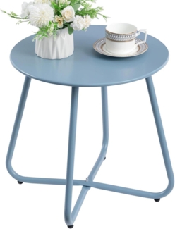 Beistelltisch Outdoor Balkontisch Klein Metall Rund Wetterfest Patio Terrasse