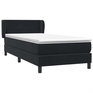 vidaXL Boxspringbett mit Matratze Schwarz 80x220 cm Samt 3317381