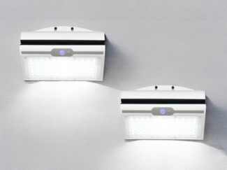 2er SET Solar Wandleuchte mit Bewegungsmelder & dezentem Dauerlicht