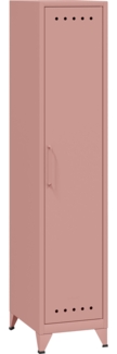 Bisley Fern Locker Garderobenschrank aus Metall | Spind mit Kleiderstange & Hutfachboden im Retro-Instustrial Design in pastellpink, FERLOC-620