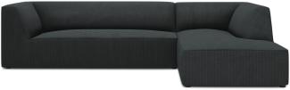 Micadoni 4-Sitzer Modular Ecke rechts Sofa Ruby | Bezug Black | Beinfarbe Black Plastic