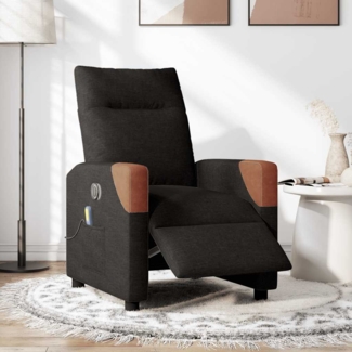vidaXL Massagesessel Elektrisch Schwarz Stoff 3324000