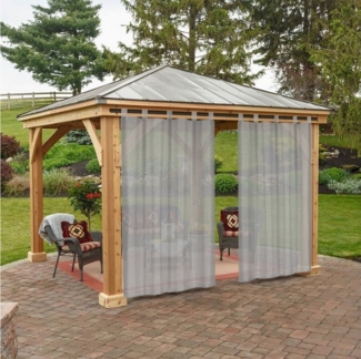 Rosnek Gardine Gaze, wasserdicht, Schlaufen, für Patio Lawn Garden Home Dekoration, (2 St), H×B: 213×132,243×132,274×132
