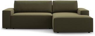 Micadoni Schlaf-Ecksofa Jodie 3-Sitzer Samtstoff Grün Rechts