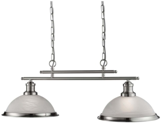 Pendelleuchte, Silber, Art-Deko-Schirm, H 82 cm, BISTRO