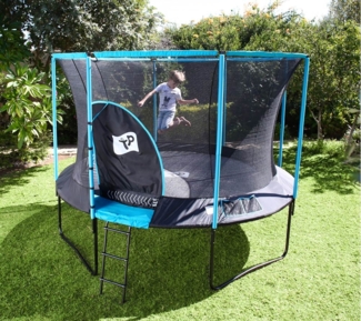 TP Toys Trampolin 'Genius 14' | inkl. Sicherheitsnetz | Schwarz/Blau | 427 x 427 x 269 cm