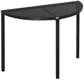 Outsunny Beistelltisch Garten Beistelltisch (Tisch, 1-St, Balkontisch), Metall Schwarz 100 x 50 x 74 cm