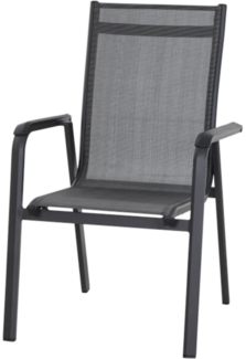 Siena Garden Tesoro Stapelsessel Alu Textilbezug silber schwarz