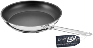 GastroSUS Industar PLUS Bratpfanne mit UniverSUS Oberflächenstruktur, ohne PFAS/PTFE, 163150-32, Edelstahlpfanne Induktion, 32 cm