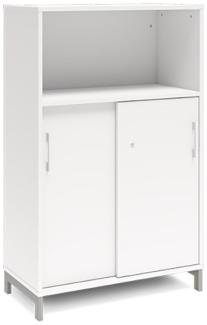 Büroschrank DNA 800x1275 mm Weiß/Schwarz Schiebetür 3A4