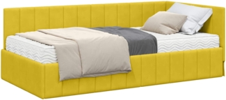 vidaXL Eckbettgestell mit Matratze mit Matratze 2 pcs Gelb Samt 3393854